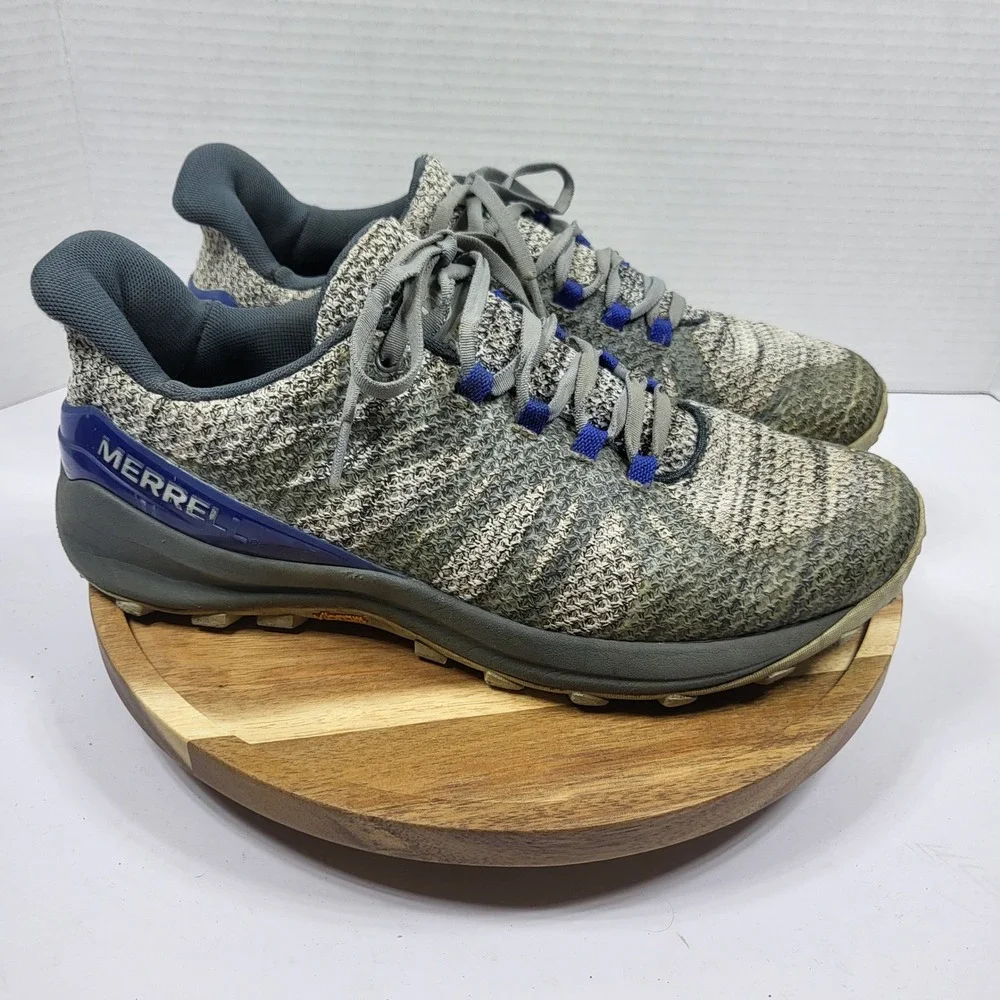 Merrell Men's‎ Momentous Trail Running Shoe Knit Grey Blue J48835 Vibram Size 9
